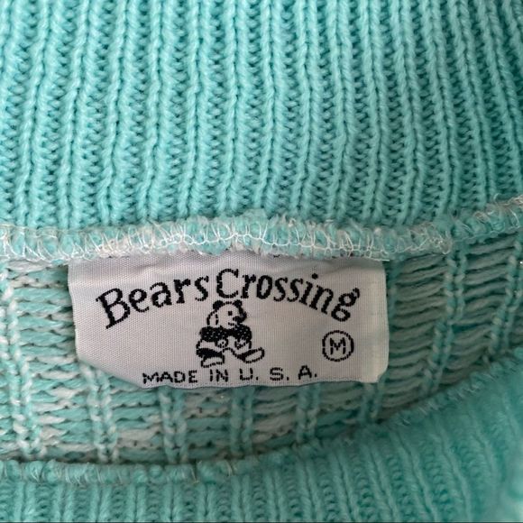 Bears Crossing • Teal Vintage Sweater - Picture 4 of 6